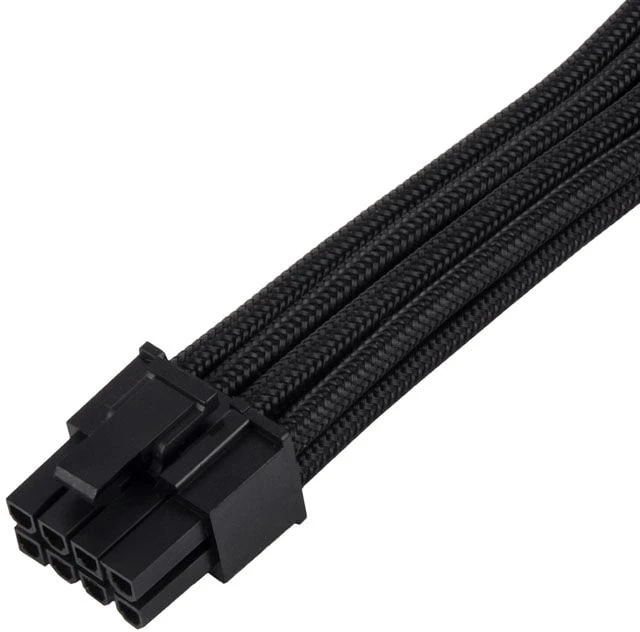 SilverStone 8-pin PCIe to 6+2-pin PCIe extension, 250mm - Juodas