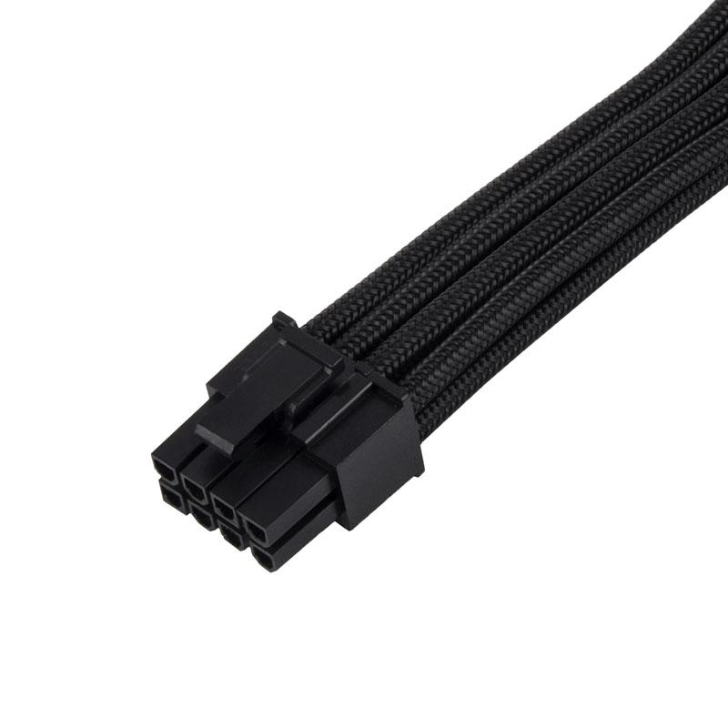 SilverStone 8-pin PCIe to 6+2-pin PCIe extension, 250mm - Juodas