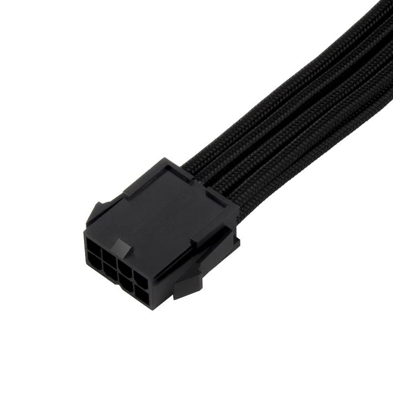 SilverStone 8-pin PCIe to 6+2-pin PCIe extension, 250mm - Juodas