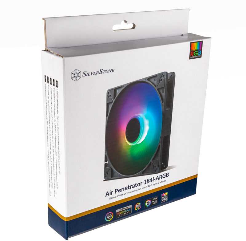 SilverStone AP184i-ARGB korpuso ventiliatorius, 180mm – juodos spalvos