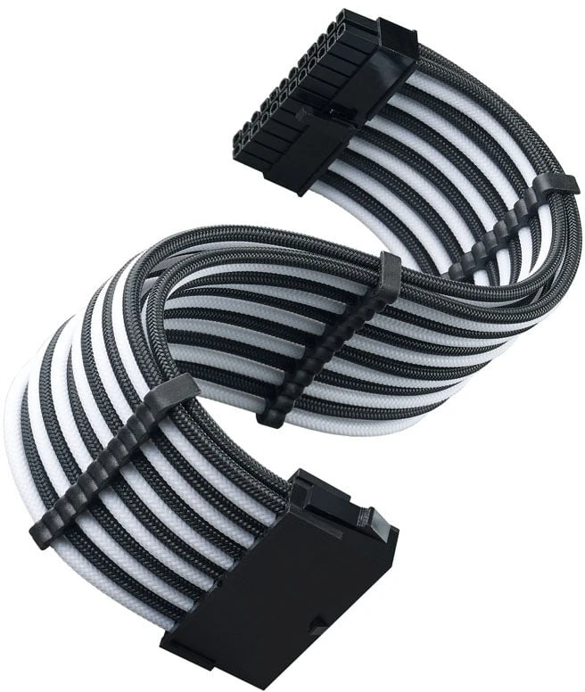 SilverStone ATX 24-Pin-Cable, 300mm - juodos spalvos/baltos spalvos