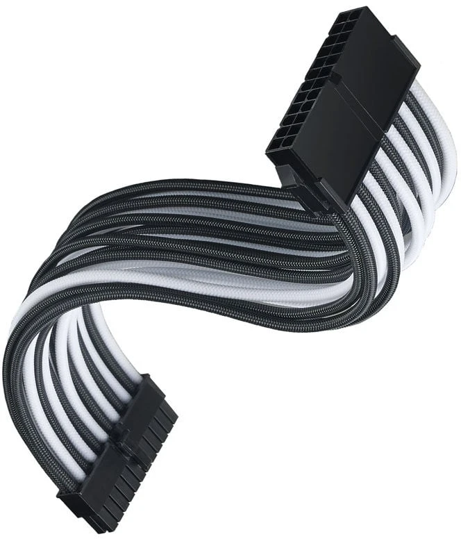 SilverStone ATX 24-Pin-Cable, 300mm - juodos spalvos/baltos spalvos