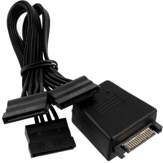 SilverStone SATA 15-pin - SATA 15-pin x3, 1.8m, Juodas (SST-CP06-L)