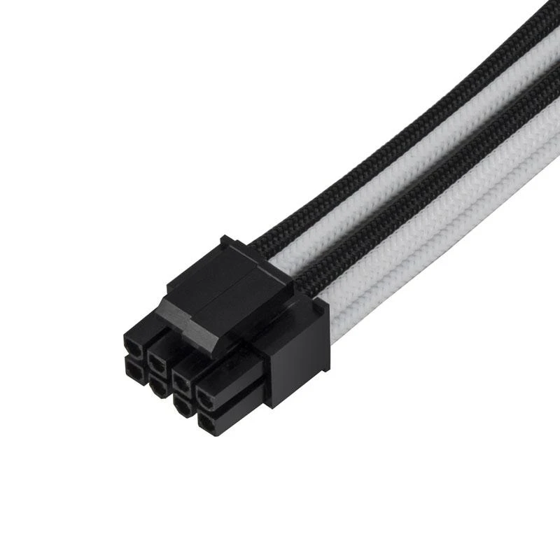 SilverStone SilverStone EPS 8-Pin zu EPS/ATX 4+4-Pin Kabelis, 300mm - juodas/baltas