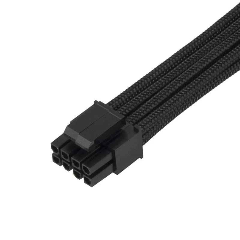 „SilverStone“ EPS 8 kontaktų į EPS/ATX 4+4 kontaktų jungčių kabelis, 300 mm ilgio, juodas