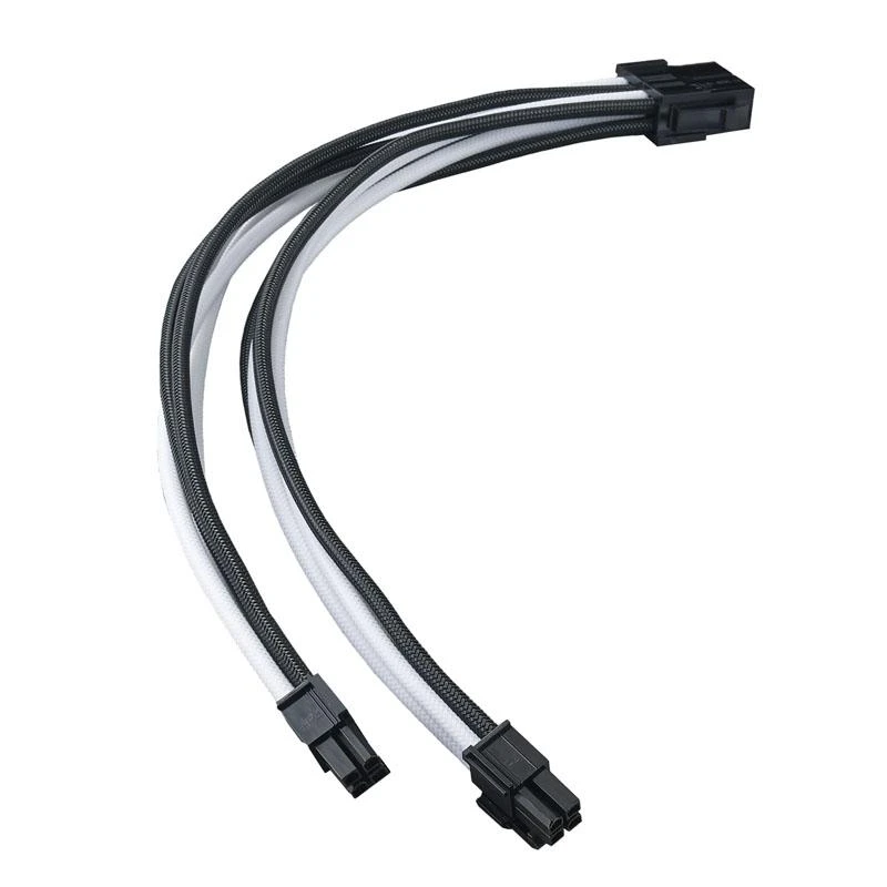 SilverStone SilverStone EPS 8-Pin zu EPS/ATX 4+4-Pin Kabelis, 300mm - juodas/baltas
