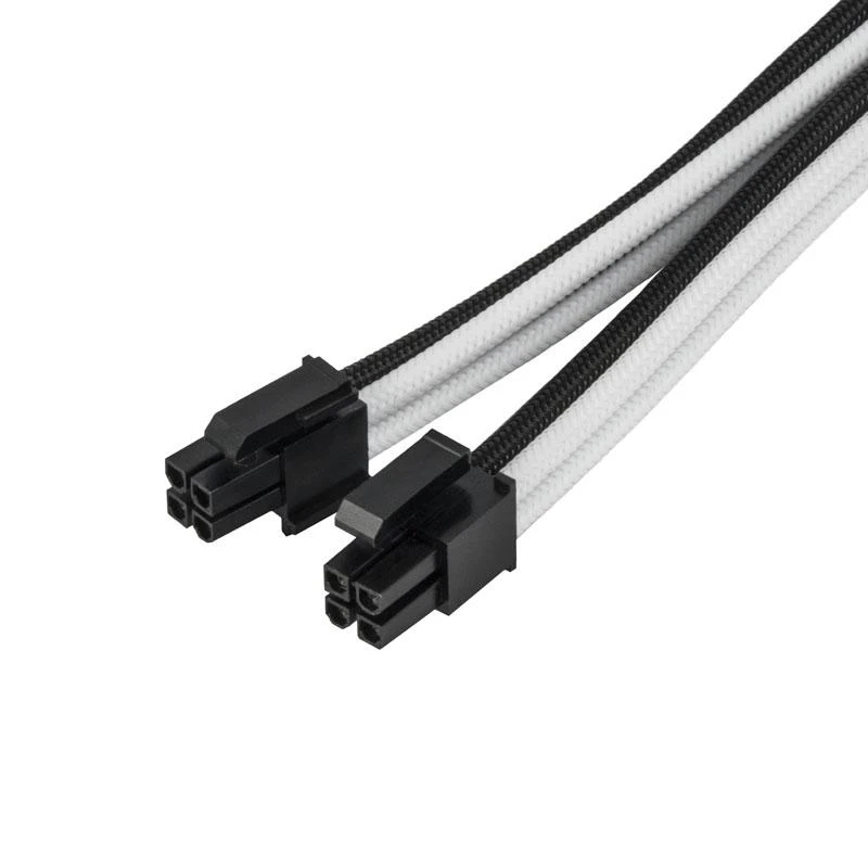 SilverStone SilverStone EPS 8-Pin zu EPS/ATX 4+4-Pin Kabelis, 300mm - juodas/baltas
