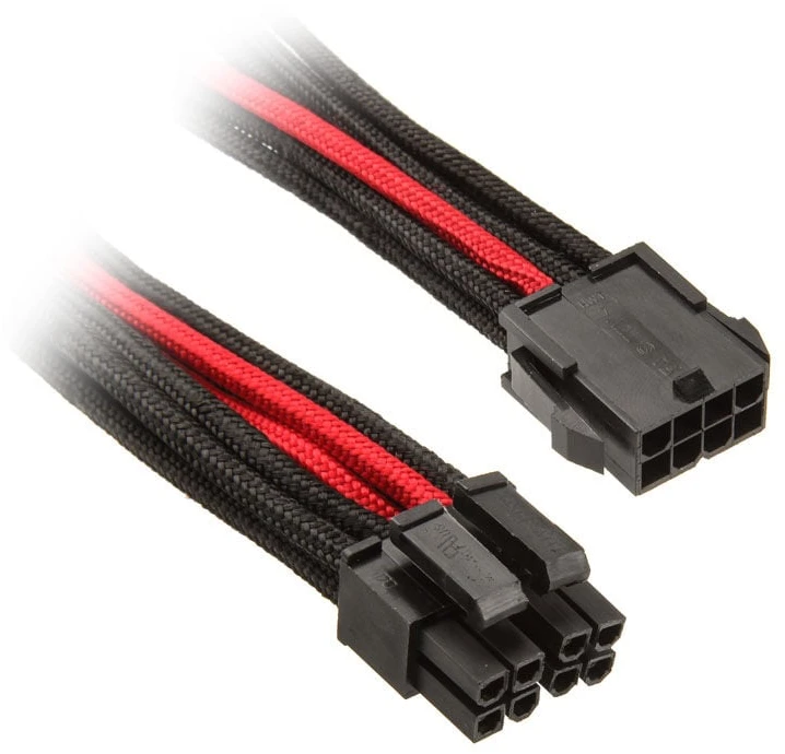 SilverStone ATX/EPS 8-pin - ATX/EPS 8-pin, 0.3m, Juodai-raudona (SST-PP07-EPS8BR)