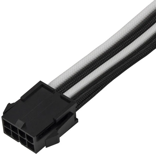 SilverStone SilverStone EPS 8-Pin zu EPS/ATX 4+4-Pin Kabelis, 300mm - juodas/baltas