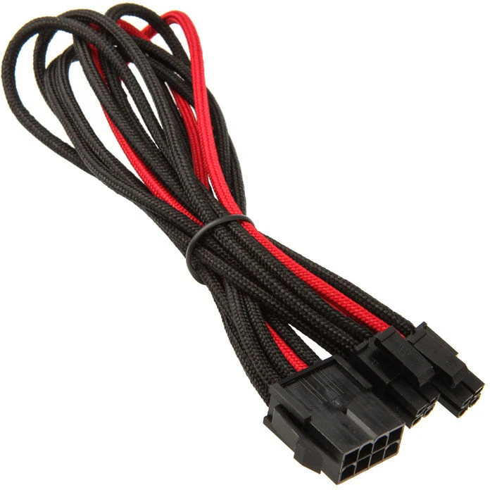 SilverStone ATX/EPS 8-pin - ATX/EPS 8-pin, 0.3m, Juodai-raudona (SST-PP07-EPS8BR)