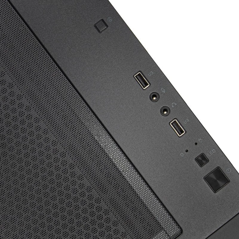 „SilverStone FARA 312 Micro–ATX“ korpusas, grūdintas stiklas – juoda