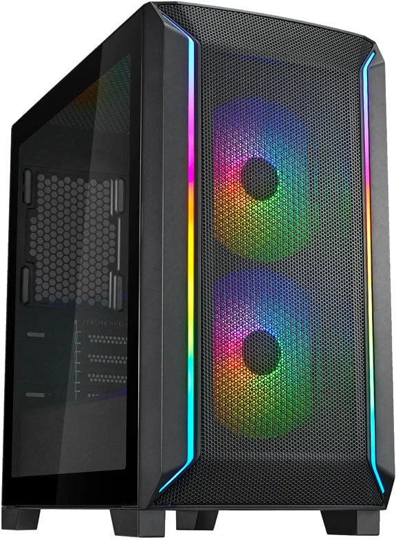 „SilverStone FARA 312 Micro–ATX“ korpusas, grūdintas stiklas – juoda
