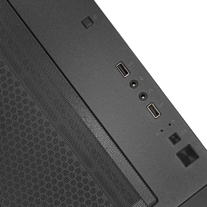 „SilverStone FARA 312 Micro–ATX“ korpusas, grūdintas stiklas – juoda