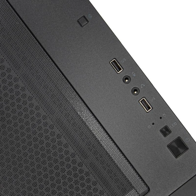 „SilverStone FARA 312 Micro–ATX“ korpusas, grūdintas stiklas – juoda