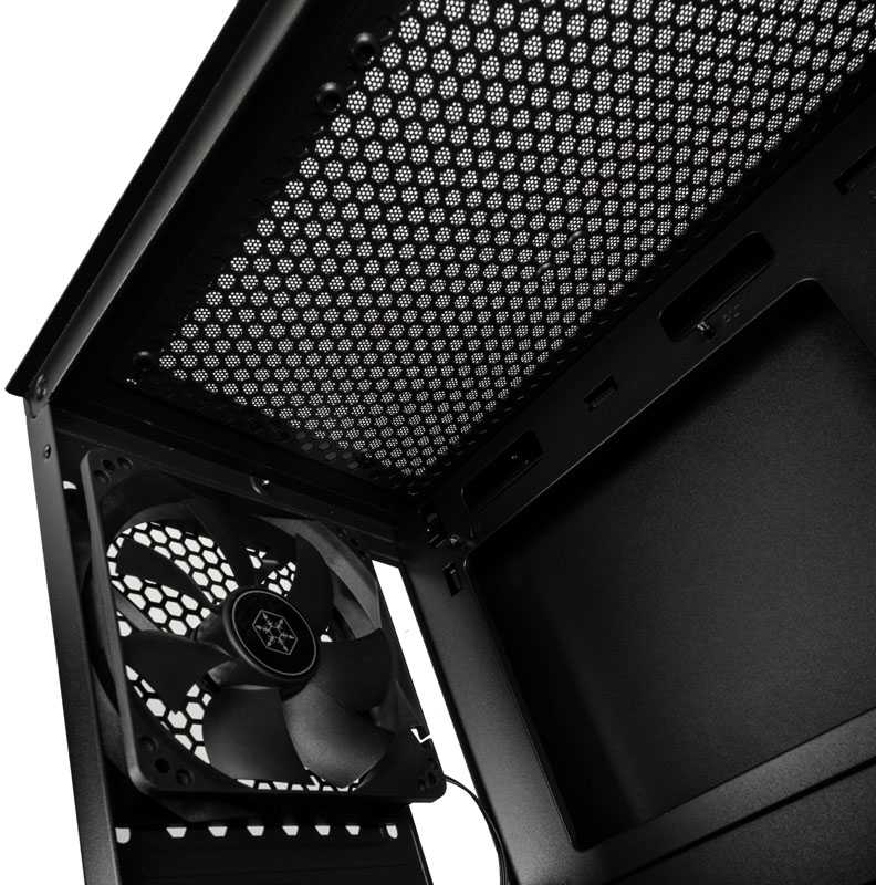 „SilverStone Fara H1M Micro–ATX“ korpusas – juoda