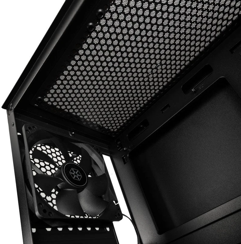 „SilverStone Fara H1M Micro–ATX“ korpusas – juoda