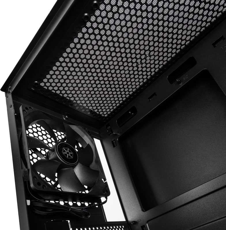 „SilverStone Fara H1M“, grūdintas stiklas – juoda