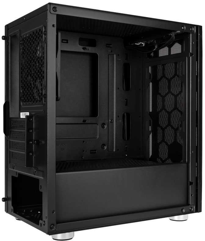 „SilverStone Fara H1M“, grūdintas stiklas – juoda