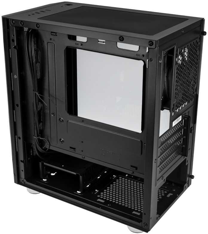 „SilverStone Fara H1M“, grūdintas stiklas – juoda