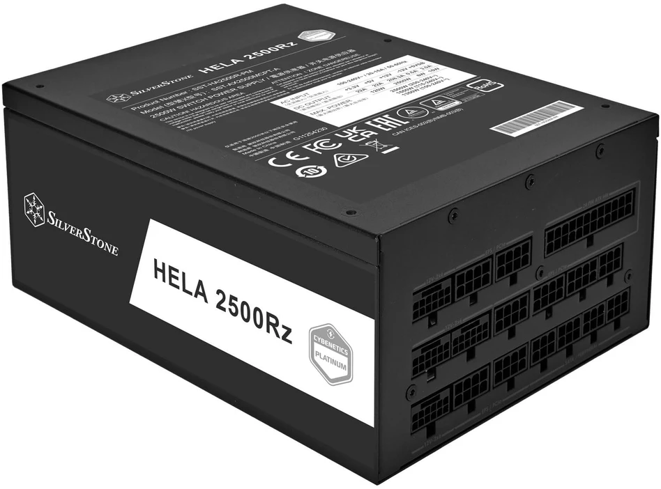 „SilverStone Hela 2500Rz Cybenetics Platinum“ maitinimo šaltinis, PCIe 5.0, ATX 3.1 - 2.500 W, juodas