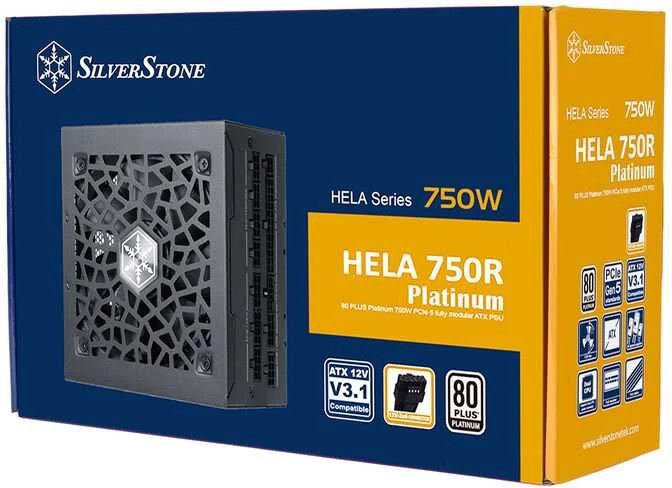 „SilverStone HELA 750R 80 PLUS Platinum“ maitinimo šaltinis, ATX 3.1, PCIe 5.1 – 750 vatų