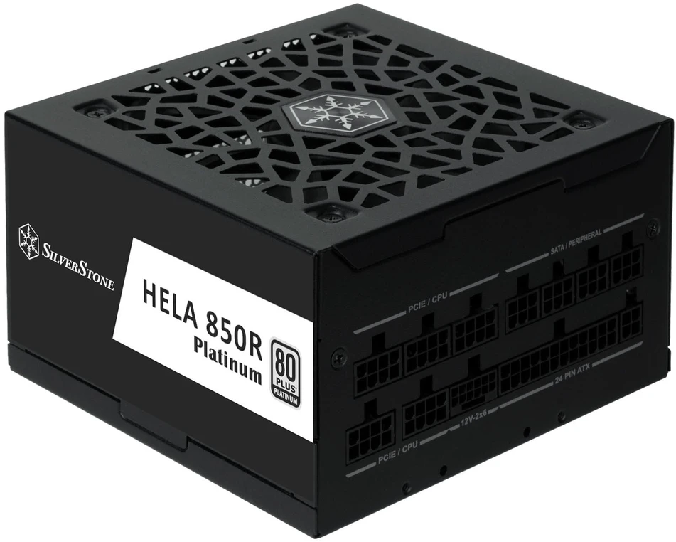 SilverStone HELA 850R 80 PLUS Platinum power supply, ATX 3.1, PCIe 5.1 - 850 watts, juodas