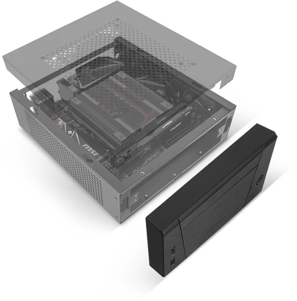 SilverStone Milo 10 Mini-PC-case, Mini-ITX - juodas
