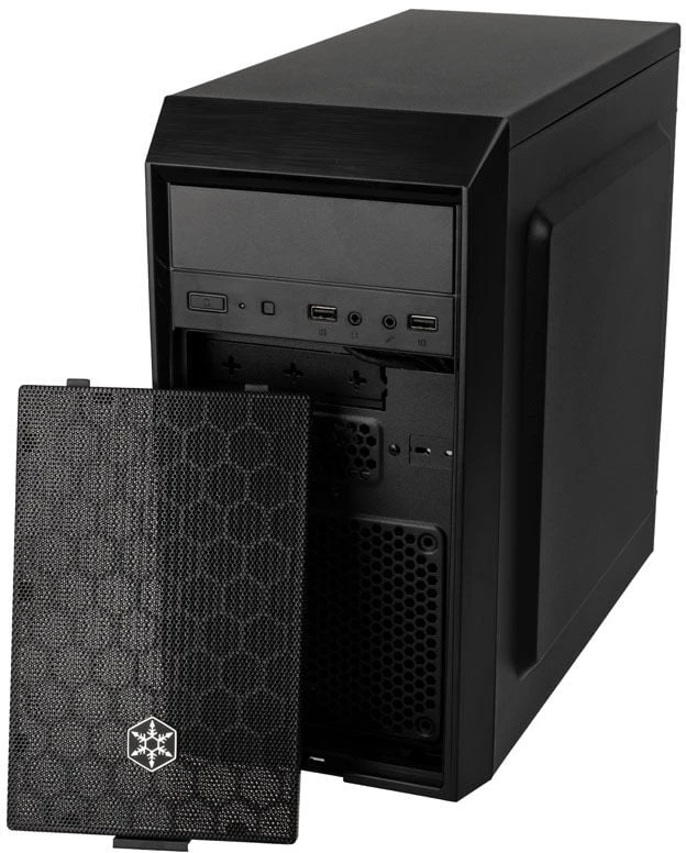 SilverStone SST-PS16B Precision Mini Tower Micro ATX kompiuterio dėklas, tylus, juodas