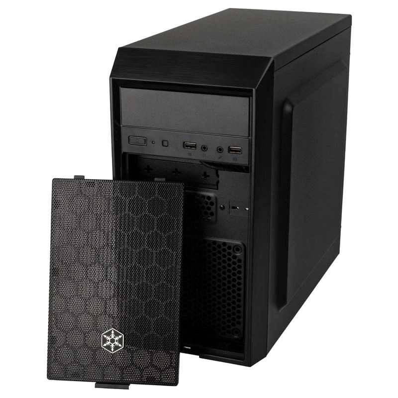 SilverStone SST-PS16B Precision Mini Tower Micro ATX kompiuterio dėklas, tylus, juodas