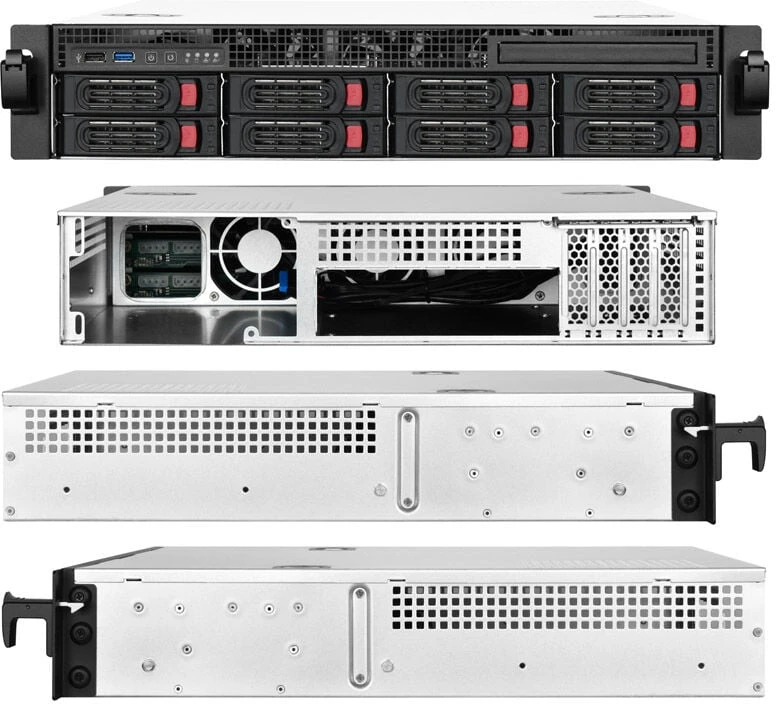 SilverStone RM21–308 Rackmount Serverio dėklas, 2U, Micro–ATX – juoda