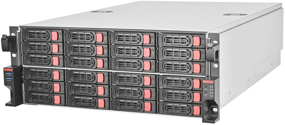SilverStone SST-RM43-324-RS, stelažinis serverio korpusas - juodas/raudonas, 4U