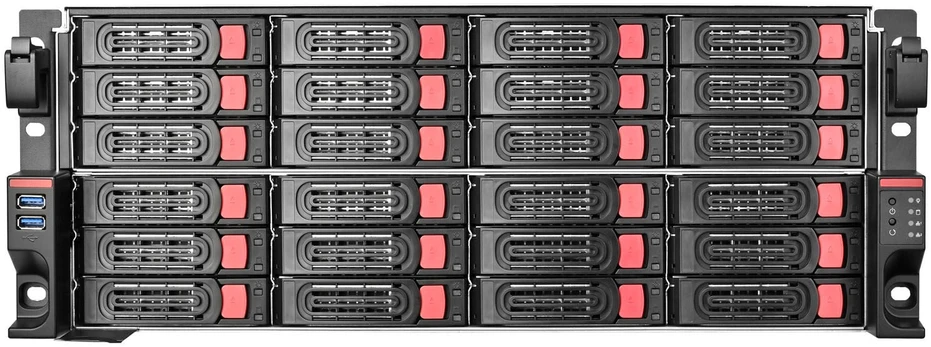 SilverStone SST-RM43-324-RS, stelažinis serverio korpusas - juodas/raudonas, 4U