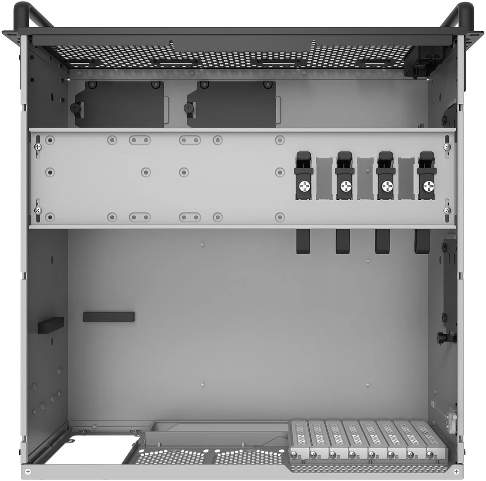 SilverStone RM4A 4U Rackmount, Rack, Server-case - juodas, 4 Hheneinheiten