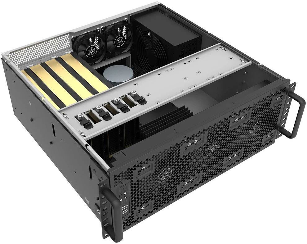 SilverStone RM4A 4U Rackmount, Rack, Server-case - juodas, 4 Hheneinheiten