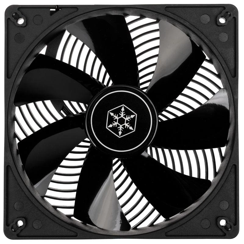 SilverStone 140mm ventiliatorius - juodas su sniego logotipu