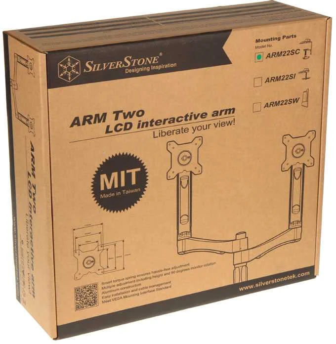 Silverstone SST-ARM22SC - laikiklis 2 monitoriams