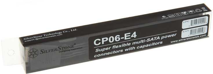 SilverStone SATA 15-pin - SATA 15-pin x4, 0.19m, Juodas (SSTCP06E4SATAIIAnschlusskabel)