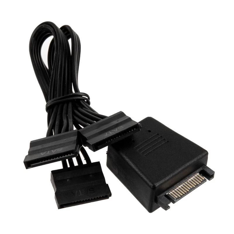 SilverStone SATA 15-pin - SATA 15-pin x3, 1.8m, Juodas (SST-CP06-L)