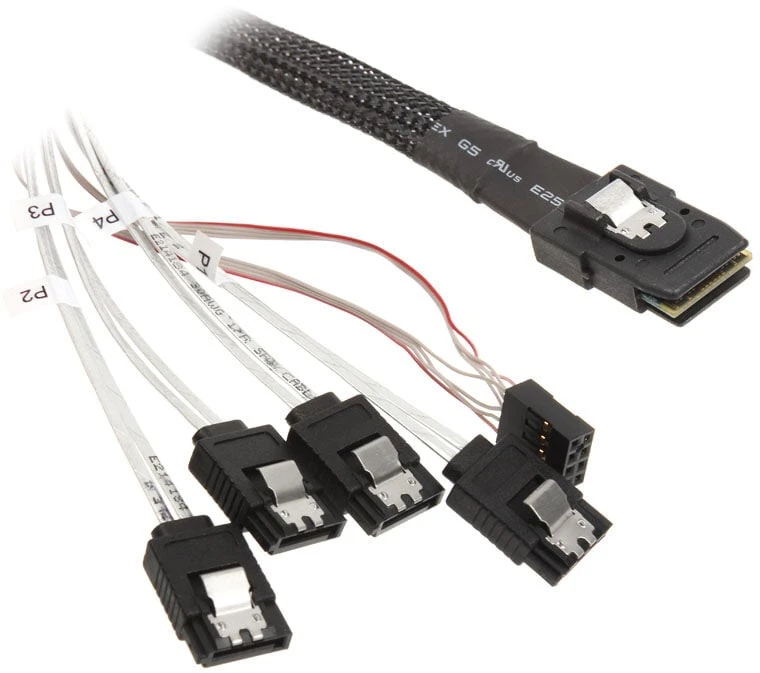 „SilverStone SST-CPS03 Mini-SAS“ į SATA kabelis, 50 cm
