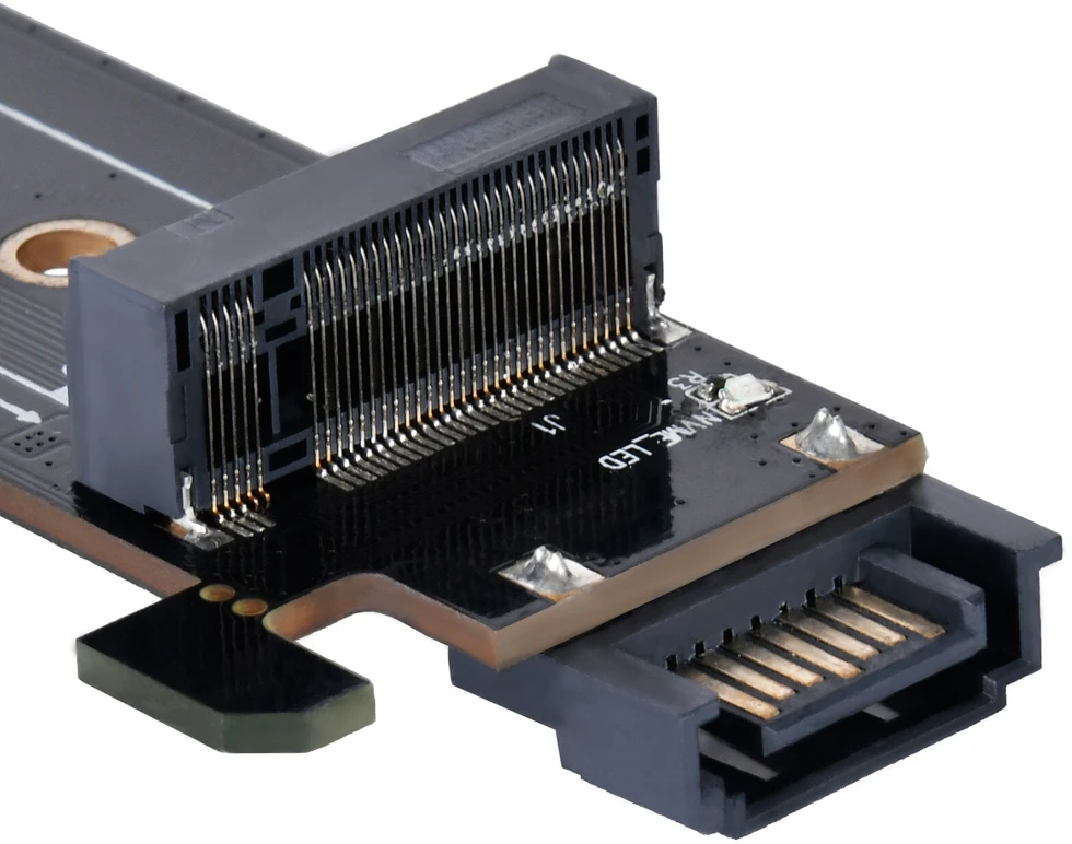 SilverStone Silverstone SST-ECM28 M.2/SATA Adapterkarte, PCIe 4.0, 1x M-Key, 1x SATA
