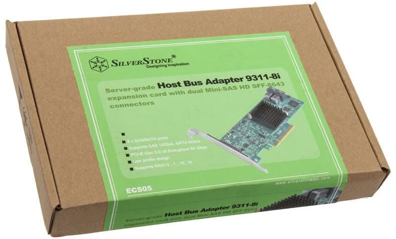 Kontroler SilverStone Silverstone SST-ECS05 RAID-Contr. PCIe x8 für 8x SAS/SATA (9311-