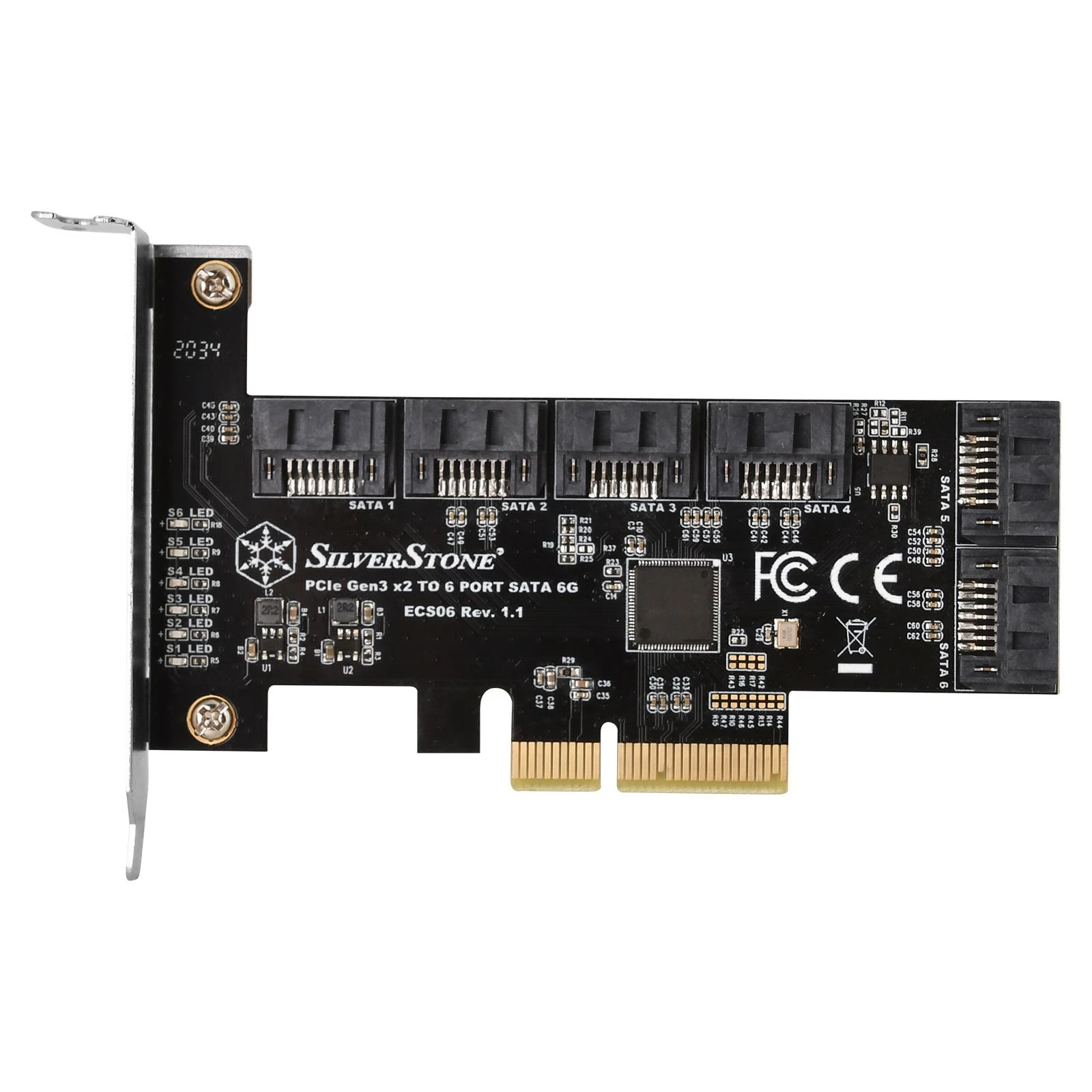 Kontroler SilverStone PCIe 3.0 x4 - 6x SATA III (SST-ECS06)