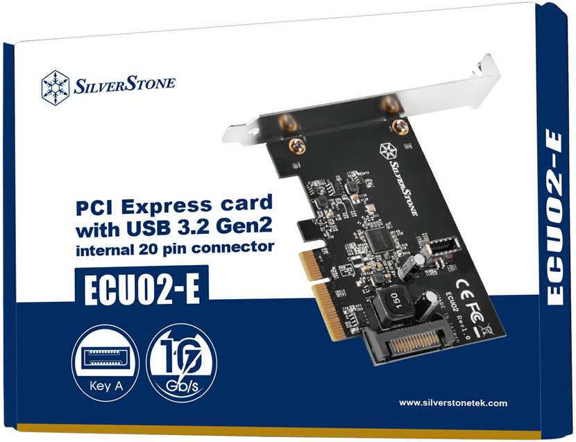 „Silverstone SST-ECU02-E“ USB adapterio plokštė, PCIe 3.0, 1x USB-C 3.1 vidinis - žemo profilio
