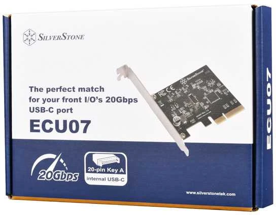 Kontroler SilverStone PCIe 3.0 x4 - 20-pin USB 3.2 Gen 2x2 (SST-ECU07)