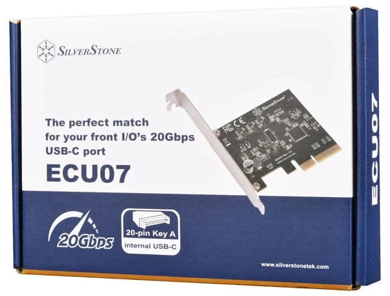 Kontroler SilverStone PCIe 3.0 x4 - 20-pin USB 3.2 Gen 2x2 (SST-ECU07)