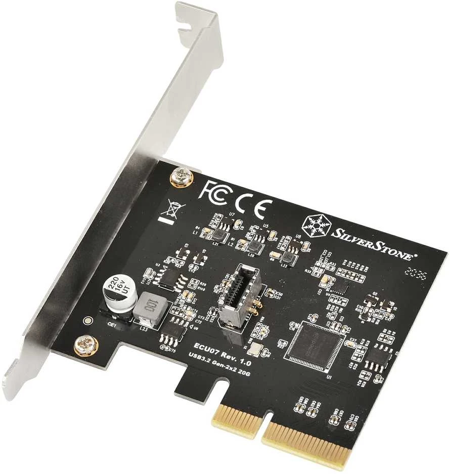 Kontroler SilverStone PCIe 3.0 x4 - 20-pin USB 3.2 Gen 2x2 (SST-ECU07)