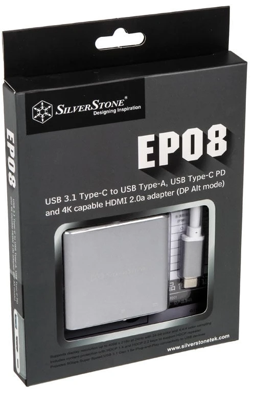 „SilverStone“ USB-C stotis / replikatorius (EP08C)