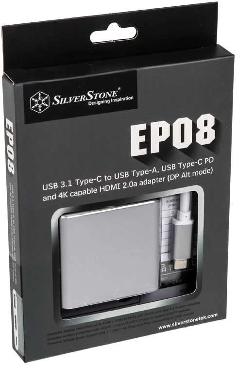 „SilverStone“ USB-C stotis / replikatorius (EP08C)
