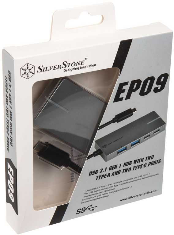 HUB USB SilverStone 2x USB- C + 2x USB- A 3.1 Gen1 (SST- EP09C)