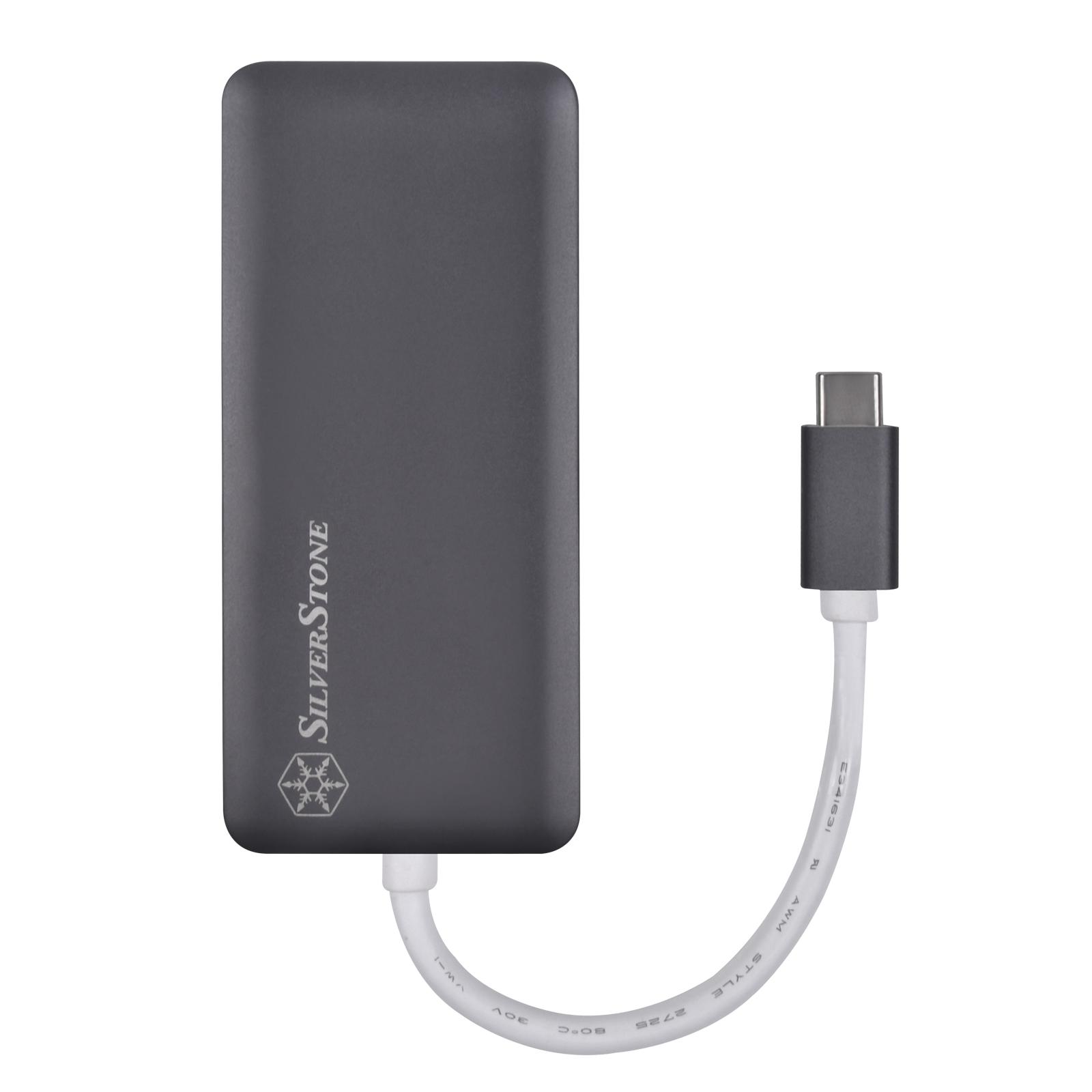 HUB USB SilverStone SST-EP14C - USB 3.1 Typ-C Gen1 auf HDMI, 3x USB 3.1 Gen 1 Type-A, 1x USB 3.1 Gen 1 Type-C (PD 2.0 charging)